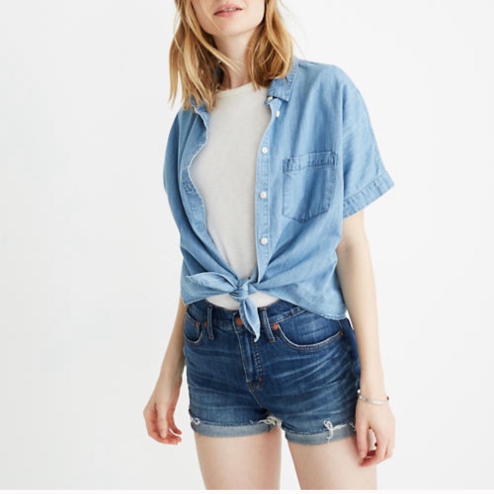 Madewell High Rise Cutoff Medium Wash Denim Shorts 32